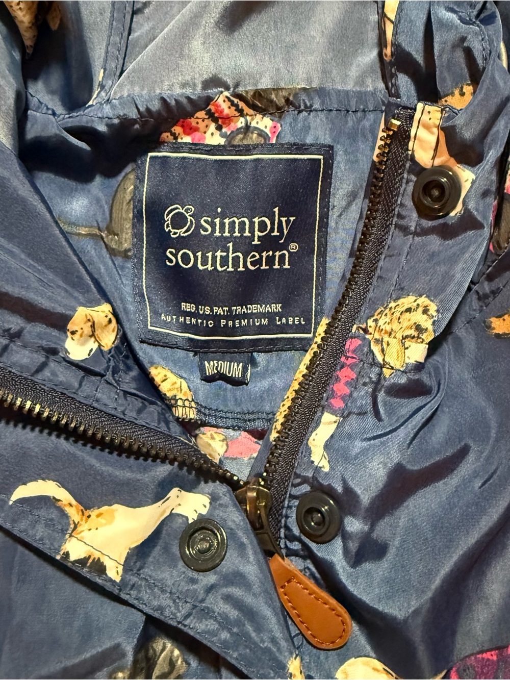 Simply Southern Navy Jacket with Dog Print and Pink Details - Picture 3 of 3